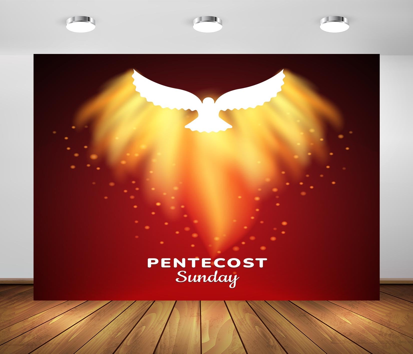 BELECO 7x5ft Fabric Pentecost Backdrop Pentecost Sunday, Dove Holy Spirit Background Backdrop Biblical Religious Belief Christian Church Decor Banner