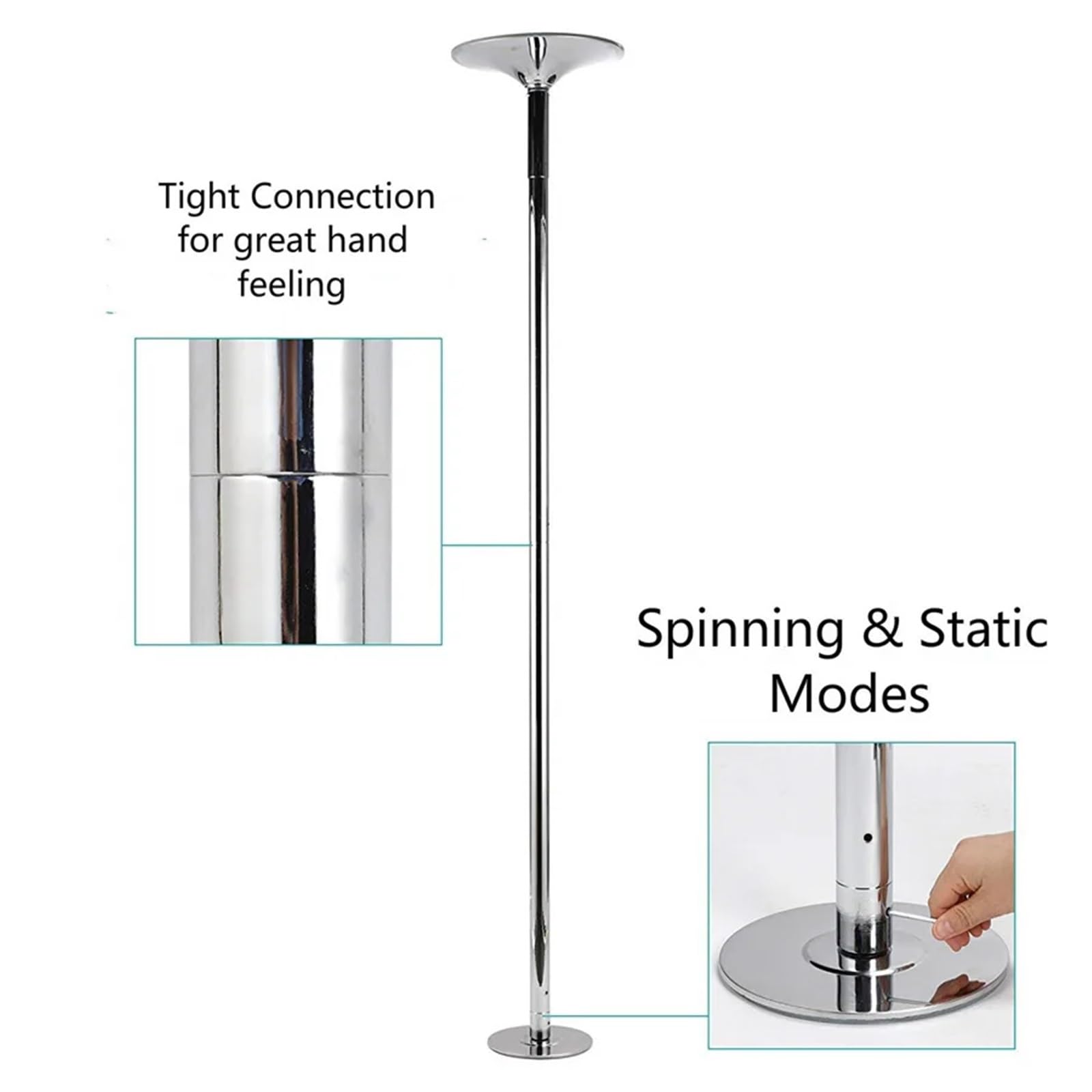 Poledance Stange Indoor Home Exercise Club Gym Fitness Bar Abnehmbare Stripper-Tanzstange, tragbare, höhenverstellbare Spinning-Tanz-Stange.