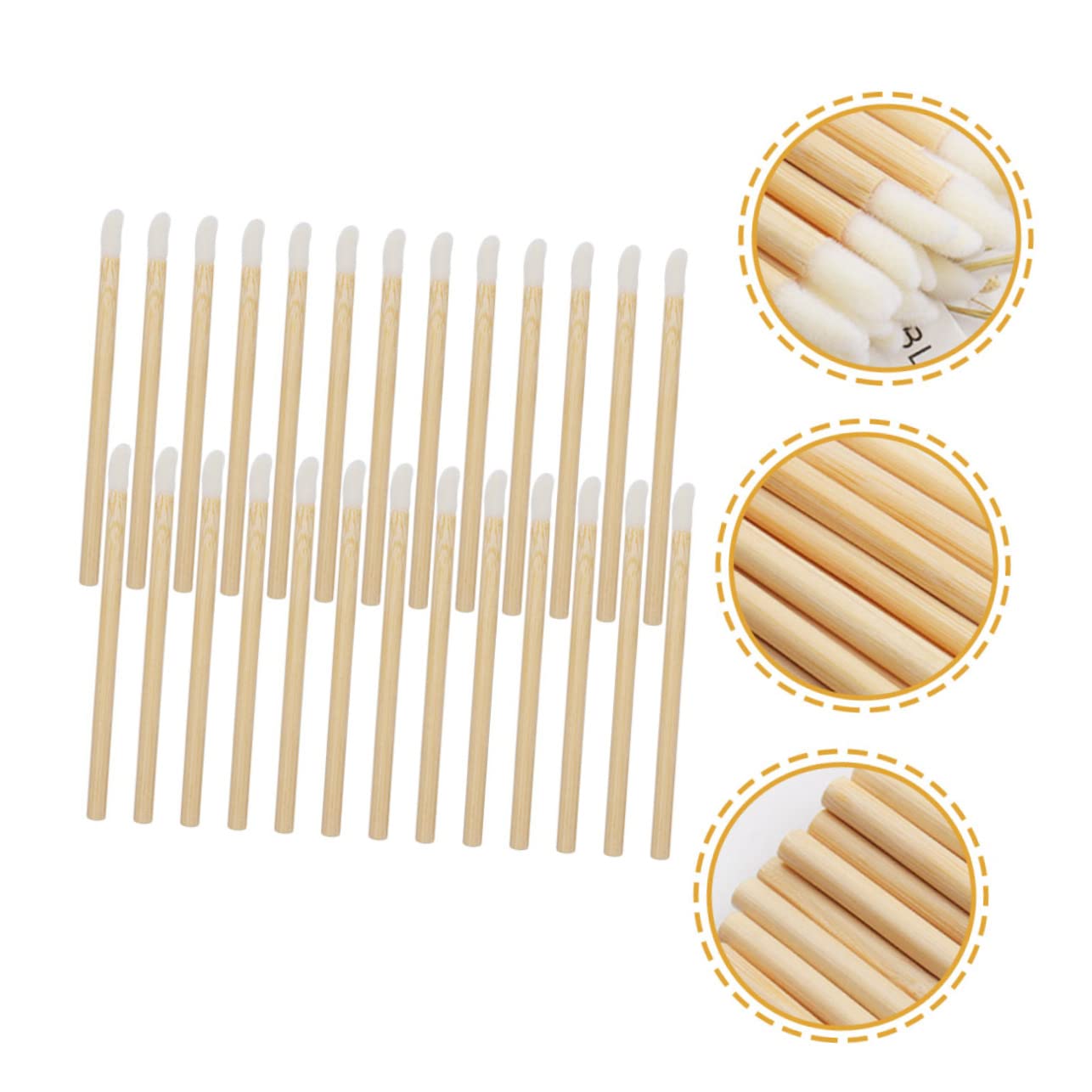 PartyKindom Wooden Lip Brush Applicators 100pcs Lip Makeup Tools Single Use Perfect for Travel and Daily Use