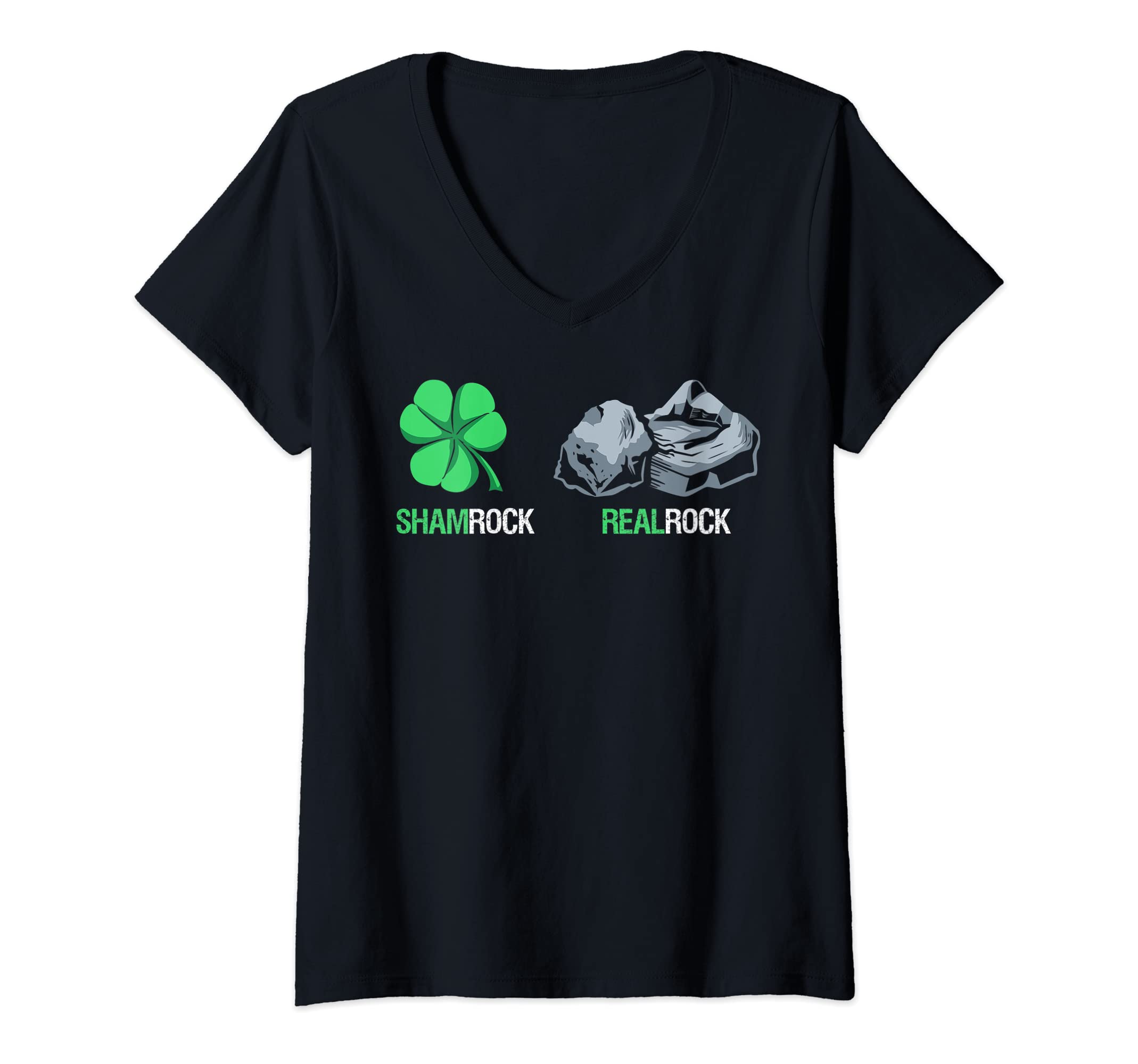 Womens Compare Irish Shamrock Ireland Heritage St Pattys Day V-Neck T-Shirt