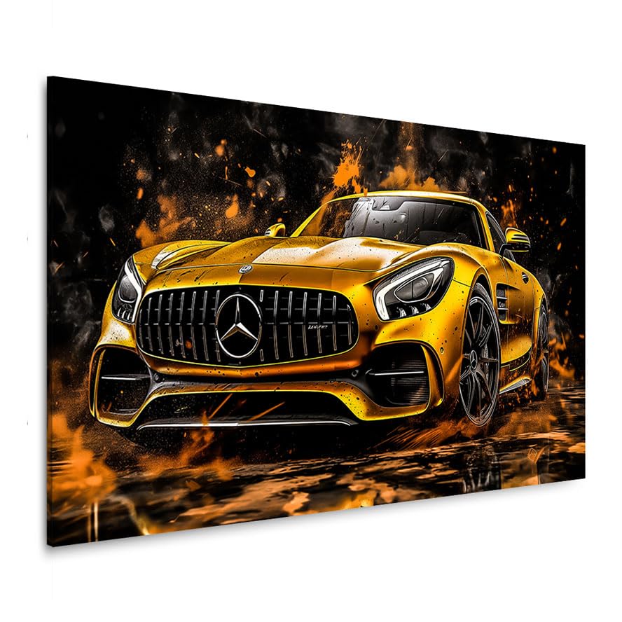 Tableau Sur Toile Mercedes AMG GT – Art Abstrait – Décoration Murale Moderne – Prêt à Accrocher
