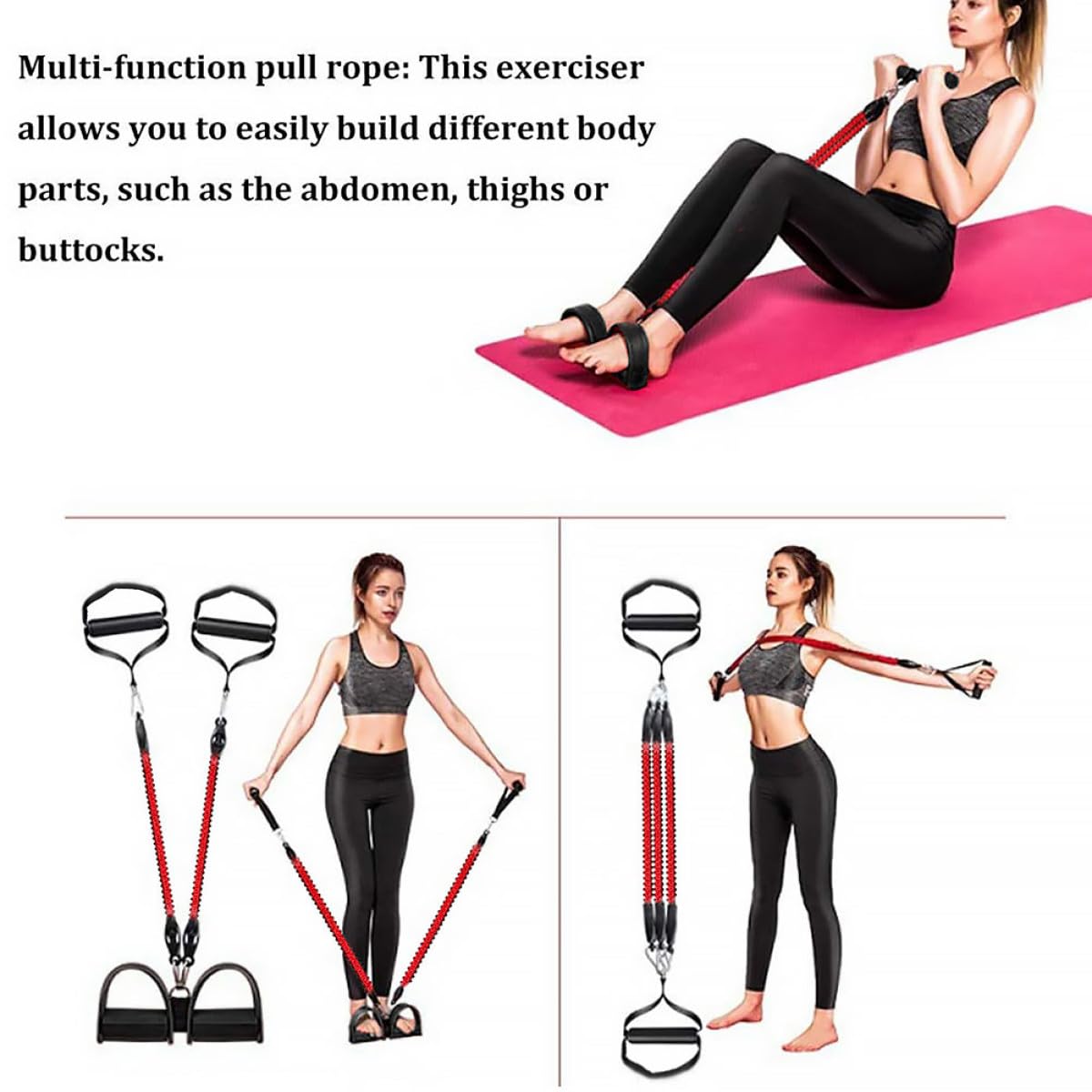Zugseil Satz mit Fußpedal für Workout und Home Gym Latex 1 Satz
