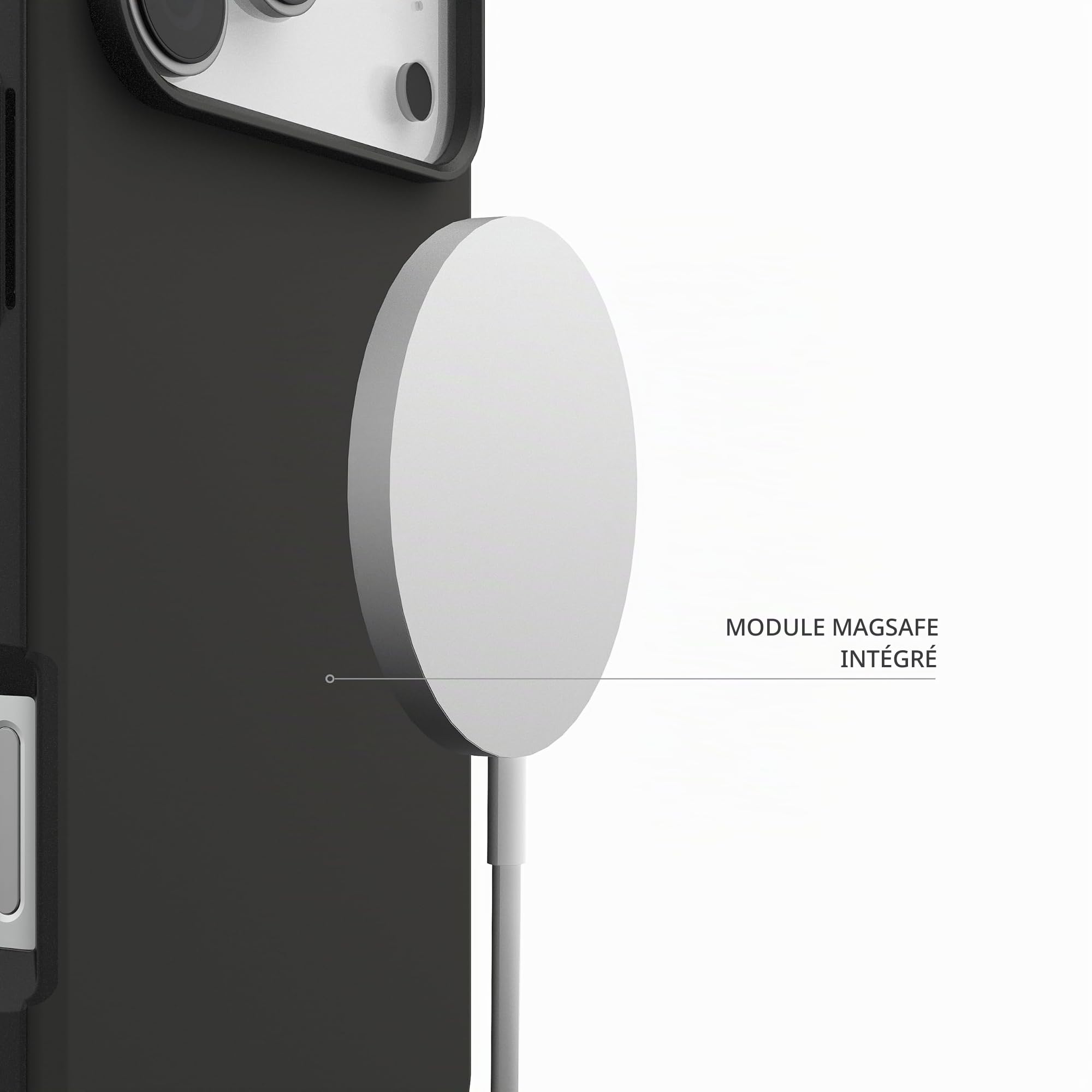 Urban Armor Gear Civilian LT Coque iPhone 17 Pro | Ajustement parfait | Résistance aux chutes de 6 m | Module magnétique | Bords surélevés | Tous les ports accessibles