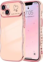 Vista 93 de LCHULLE Funda para iPhone Air para mujeres y niñas, lindo marco ondulado con forma rizada con patrón de corazón de amor, cubierta de protección