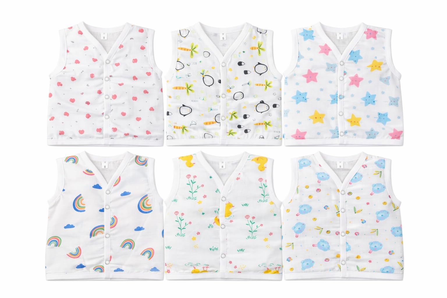 OFFER : Buy 5 get 1 | Newborn baby 100% pure & soft cotton Jabla | muslin breathable 0-3months | Unisex wear daily | Sleeveless party vest | Beauiful, Elegant & cute baby dresses |-image-47