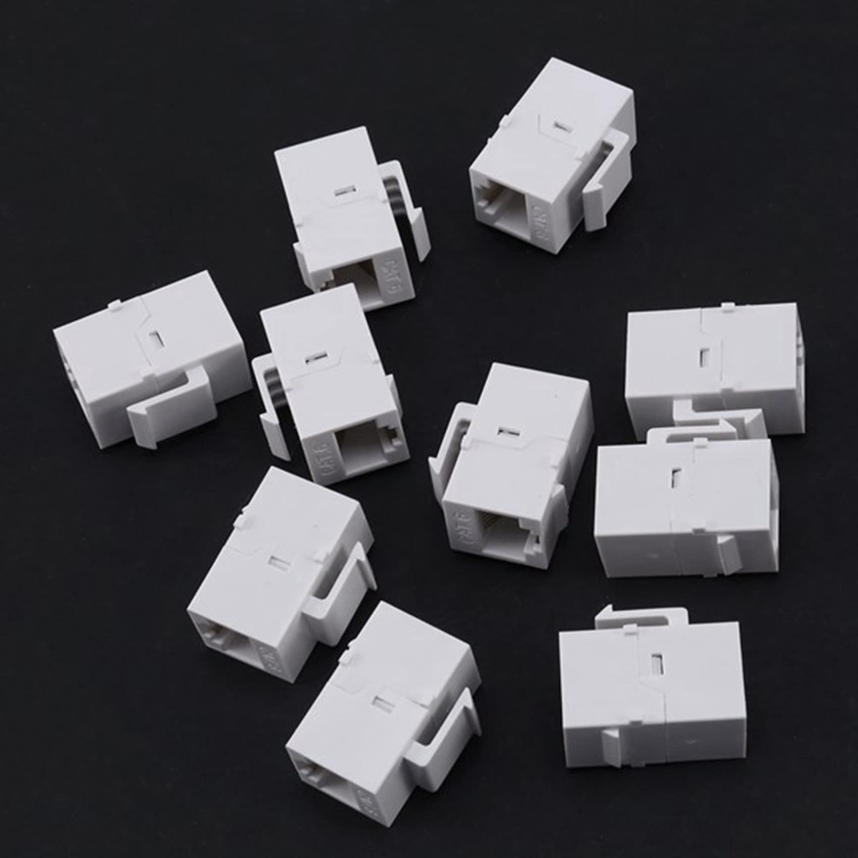 100 x RJ45 złącze gniazdo Cat6 RJ45 przedłużacz łącznik Ethernet sieć LAN złącze wtyczka Cat 6 (biała)