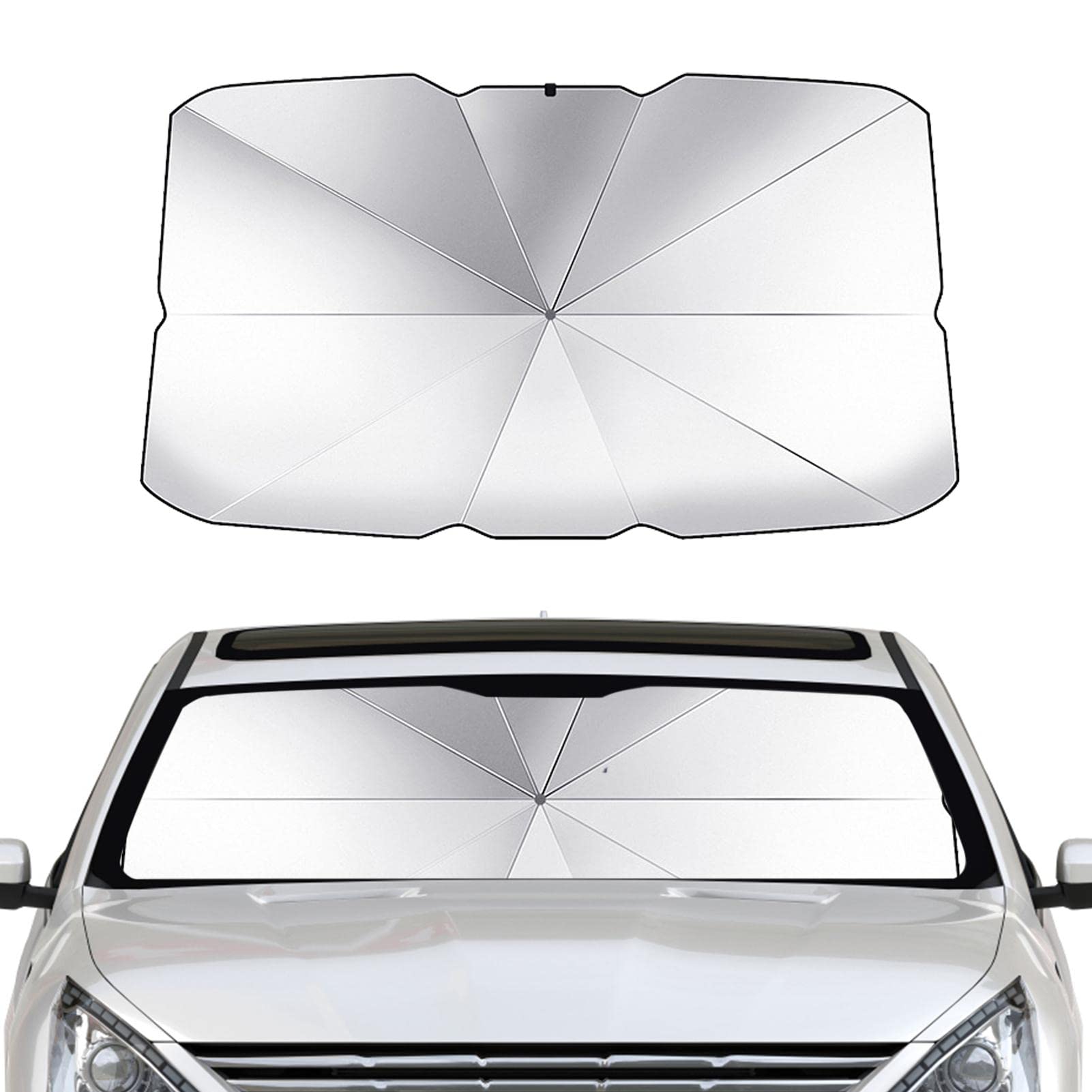 Parasole Auto Pieghevole 144,8x85,1 Cm – Protezione UV Con Rotazione A 360° Per Parabrezza
