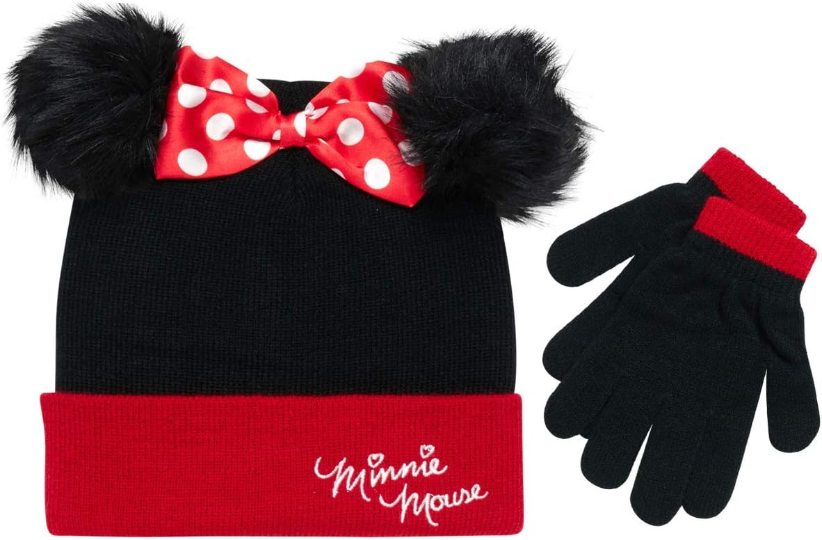 Disney Girls’ Winter Set: Ear Flap Beanie Hat, Gloves or Mittens: Elsa, Anna, Princess (Age: 2-7)
