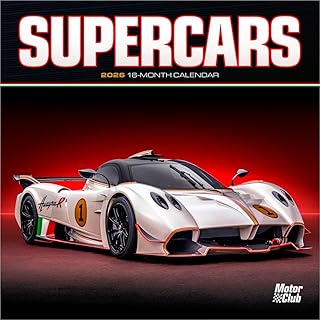 2026 Supercars Mini Wall Calendar: Compact 7x14 Inch Monthly Display