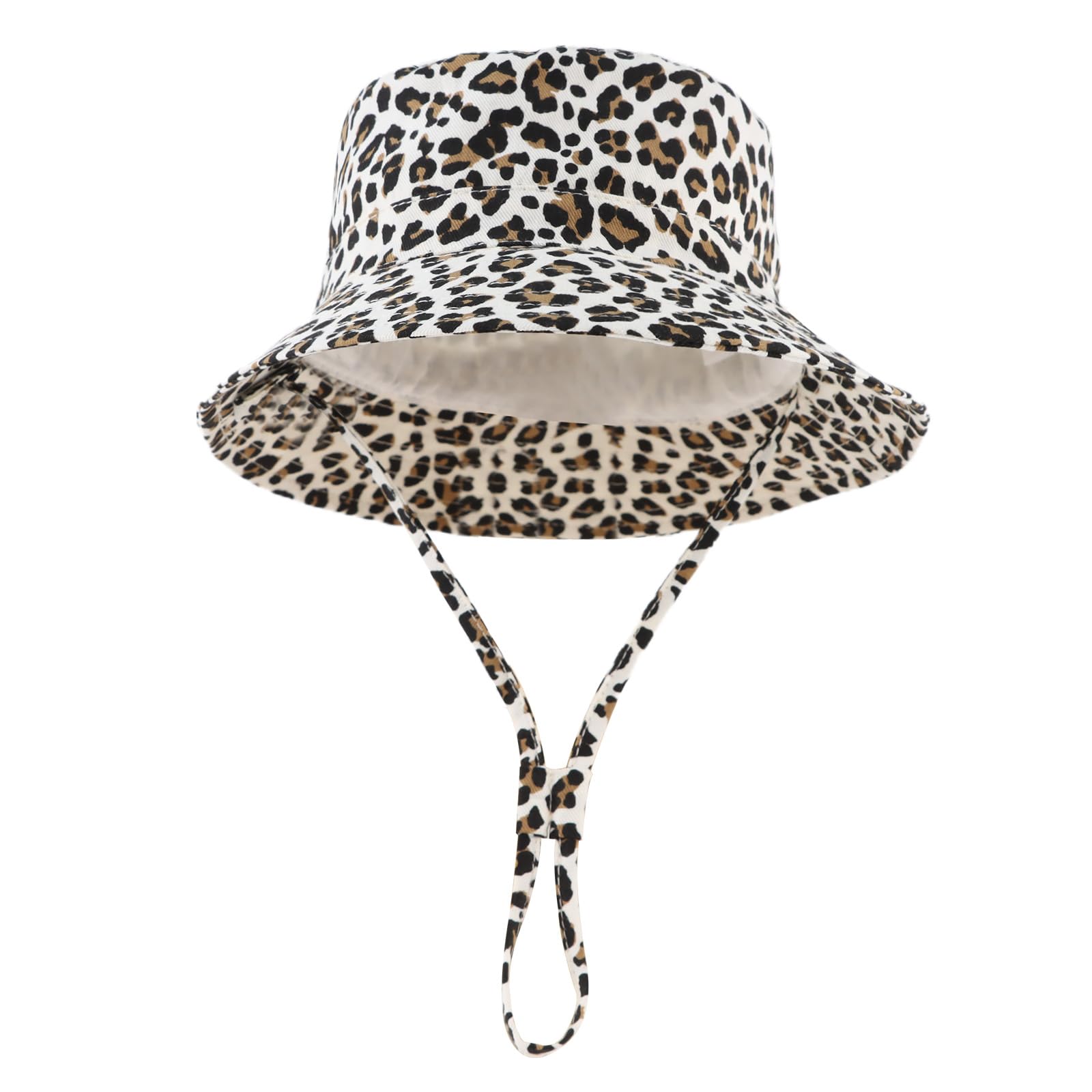Bamery Baby Toddler Girls Bucket Hat Newborn Sun Hats for Boys Classic Infant Summer UV Protection Hats Kids Beach Cap (Leopard, 50)