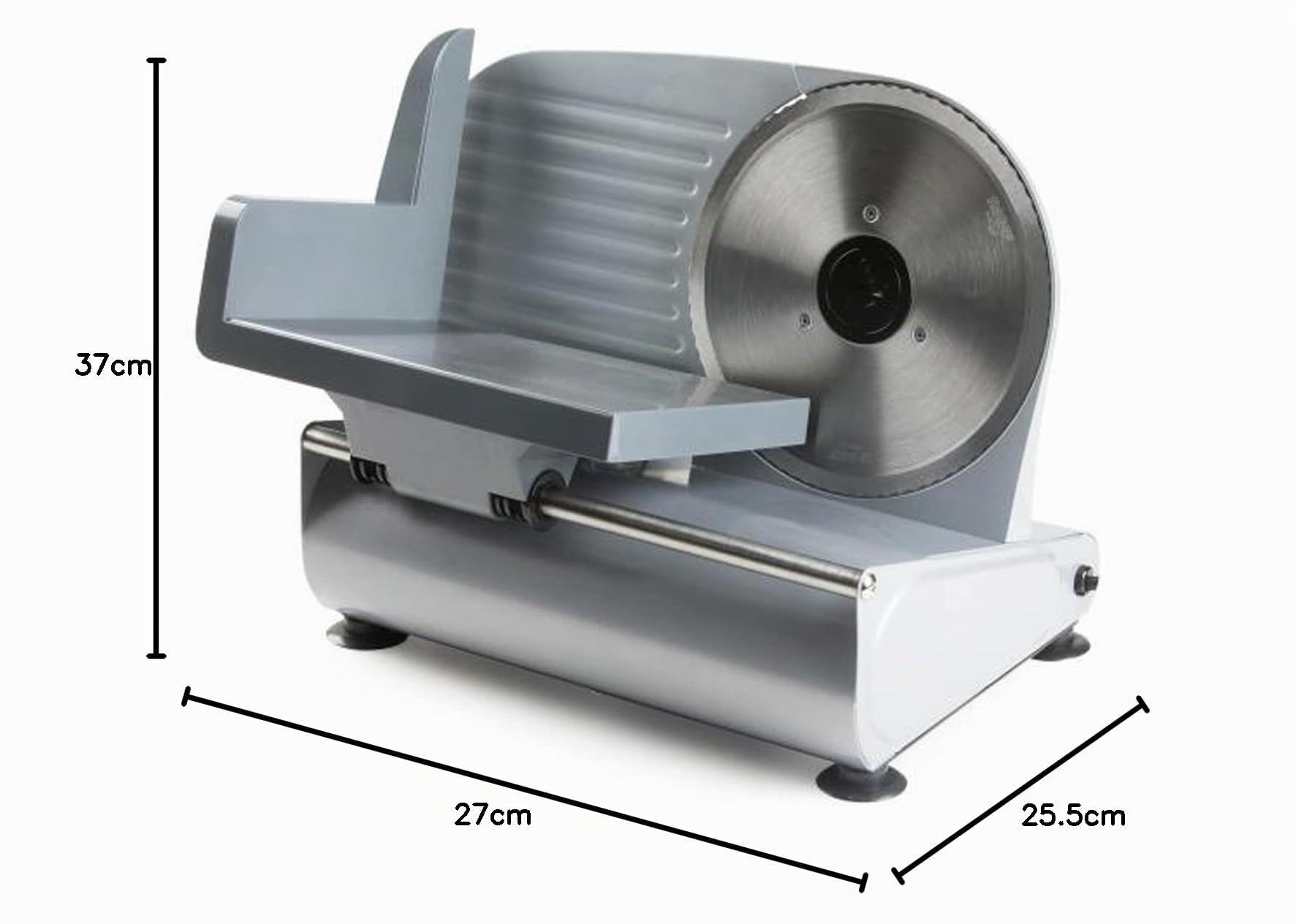 DOMO DO521S Allesschneider - Brotschneidemaschine für Brot, Aufschnitt oder Käse - Mit stufenlos einstellbarer Schnittstärke Ø 19 cm - bis 15 mm - Grau