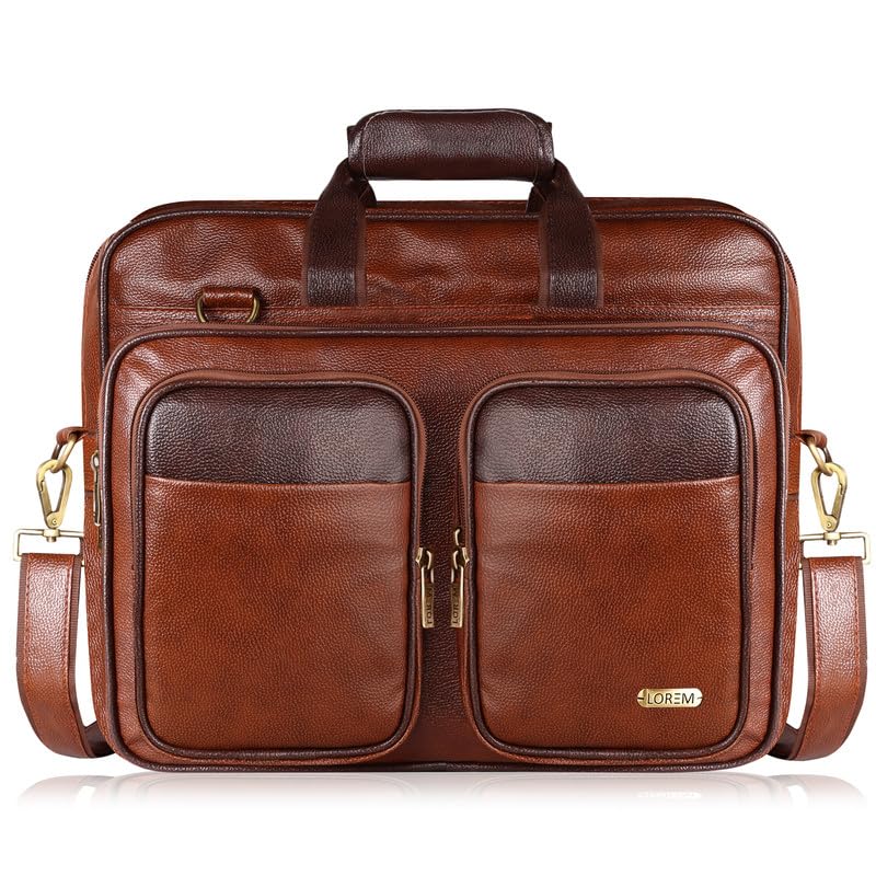 LOREM Tan & Brown Color Faux Leather 28L Laptop Messenger Bag For Men BG94-UF (B0CSP38B7H) Amazon Price History, Amazon Price Tracker