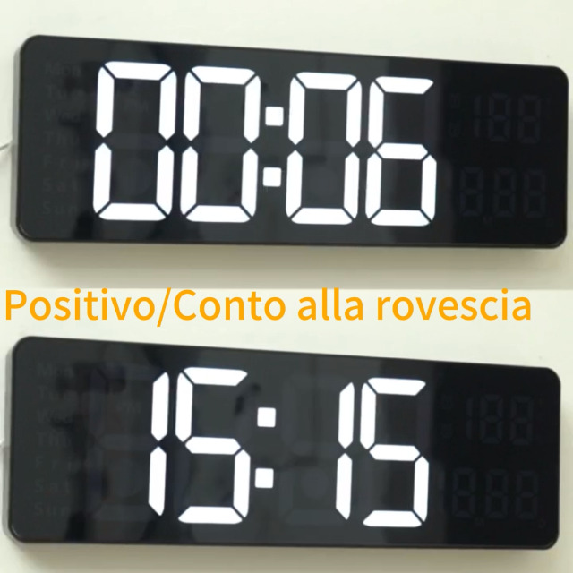 Orologio Da Parete Digitale Timegyro LED Con Grande Display Sveglia Da - Foto 8