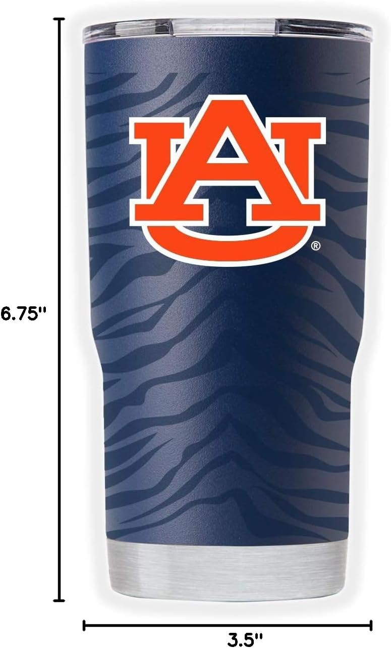 Gametime Sidekicks Auburn 20oz Navy Tumbler - Officially Licensed, 18/8 Stainless Steel, Double-walled, Vacuum-insulated, UV LED Printed Logos, Sweatless, Stays Hot/Cold - Full Wrap - Image 6