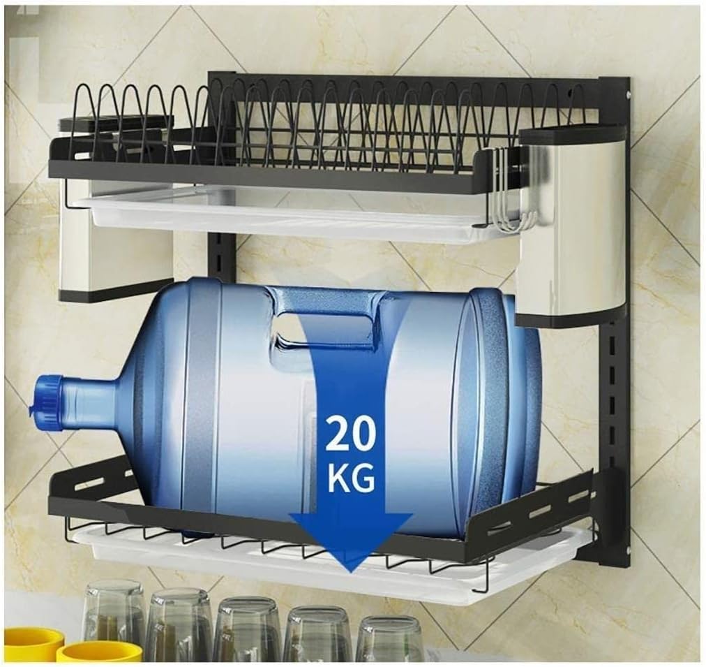 Drain Rack Stainless Steel Kitchen Shelf Wall-Mounted Drain Rack Cutlery Rack