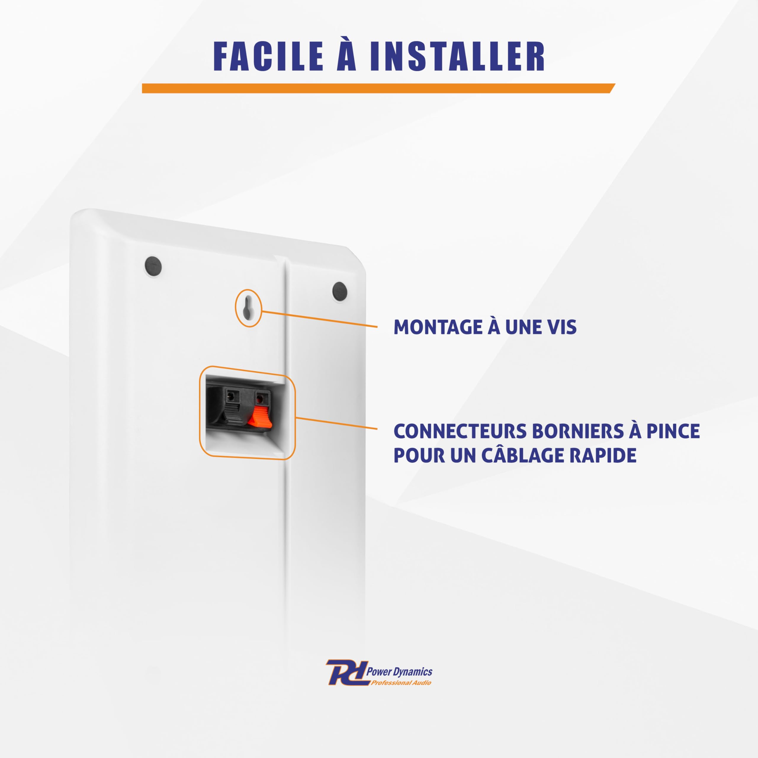 Power Dynamics WSF30W Paire d'Enceintes Murales Plates 100V 2 Voies - Blanc, 10 Watts RMS, Woofer 5,25", Tweeter 1", Idéale pour Magasins, Restaurants, Musées, Couloirs