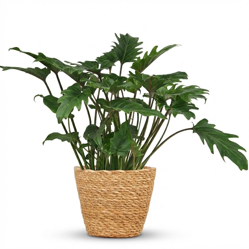 Philodendron Xanadu Zimmerpflanze 60cm – grüne Blattpflanze im Korb Ø19cm – kompakter Wuchs mit tief eingeschnittenen Blättern
