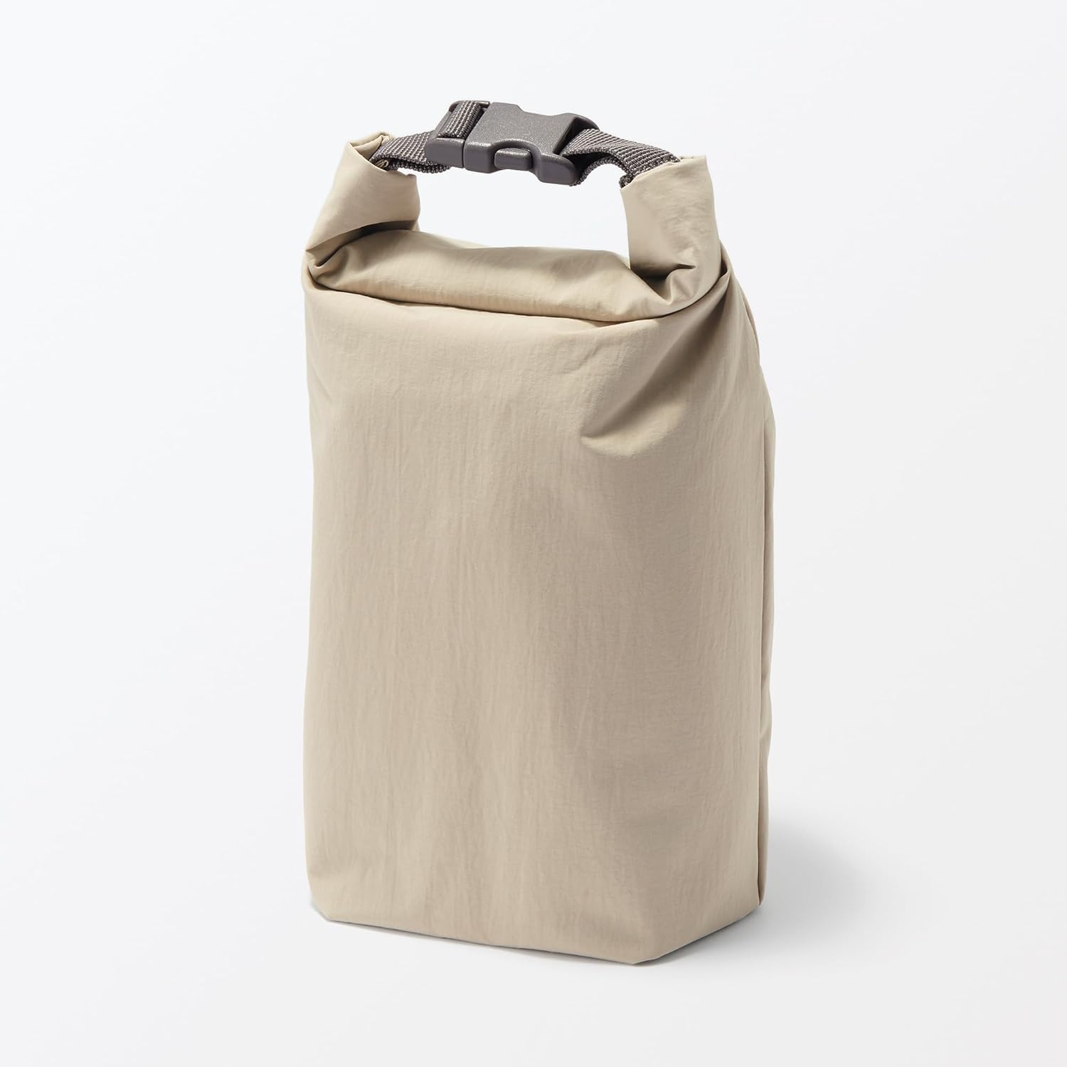 無印良品 MUJI 84843051 Adjustable Height Lunch Bag, Roll Top Type, Small, Beige