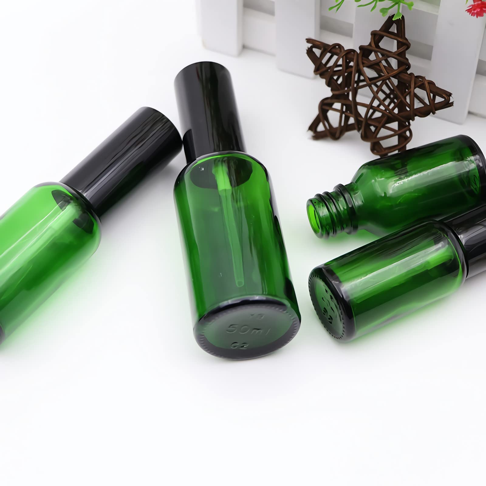 24 pièces 10ml Bleu flacons vaporisateurs vides en Verre de Avec Sprayer Noir, pour Parfum Cosmétique Pulvérisateur Bouteille Voyage Rechargeable