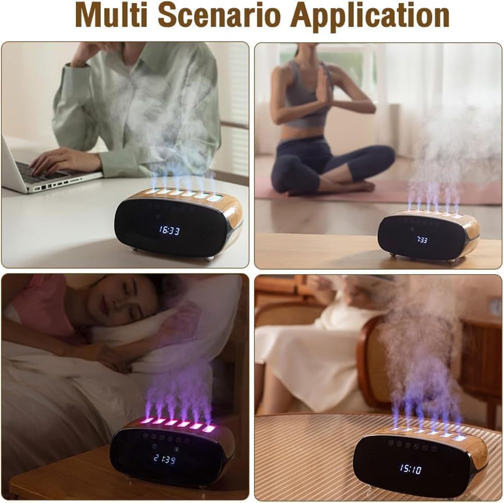 Humidificador de aire de 500 ml para dormitorio, niebla fría con luz nocturna RGB, difusor de aceite esencial, fácil de limpiar, pantalla LED para uso doméstico y de oficina