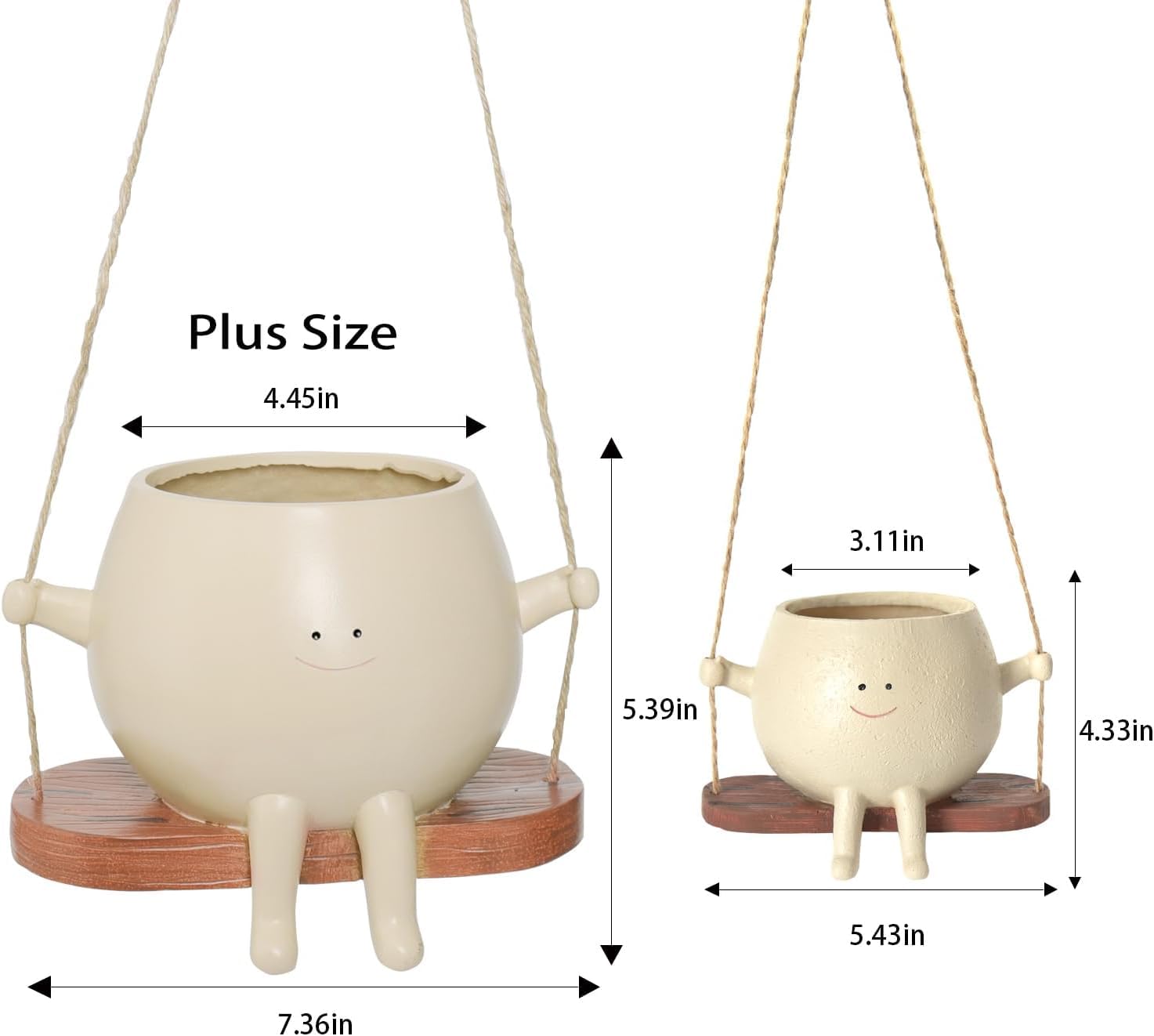 Umikk Large Hanging Flower Pots with Swing Face, Unique Face Design, Swing Model (Large Size), standard size - Image 2