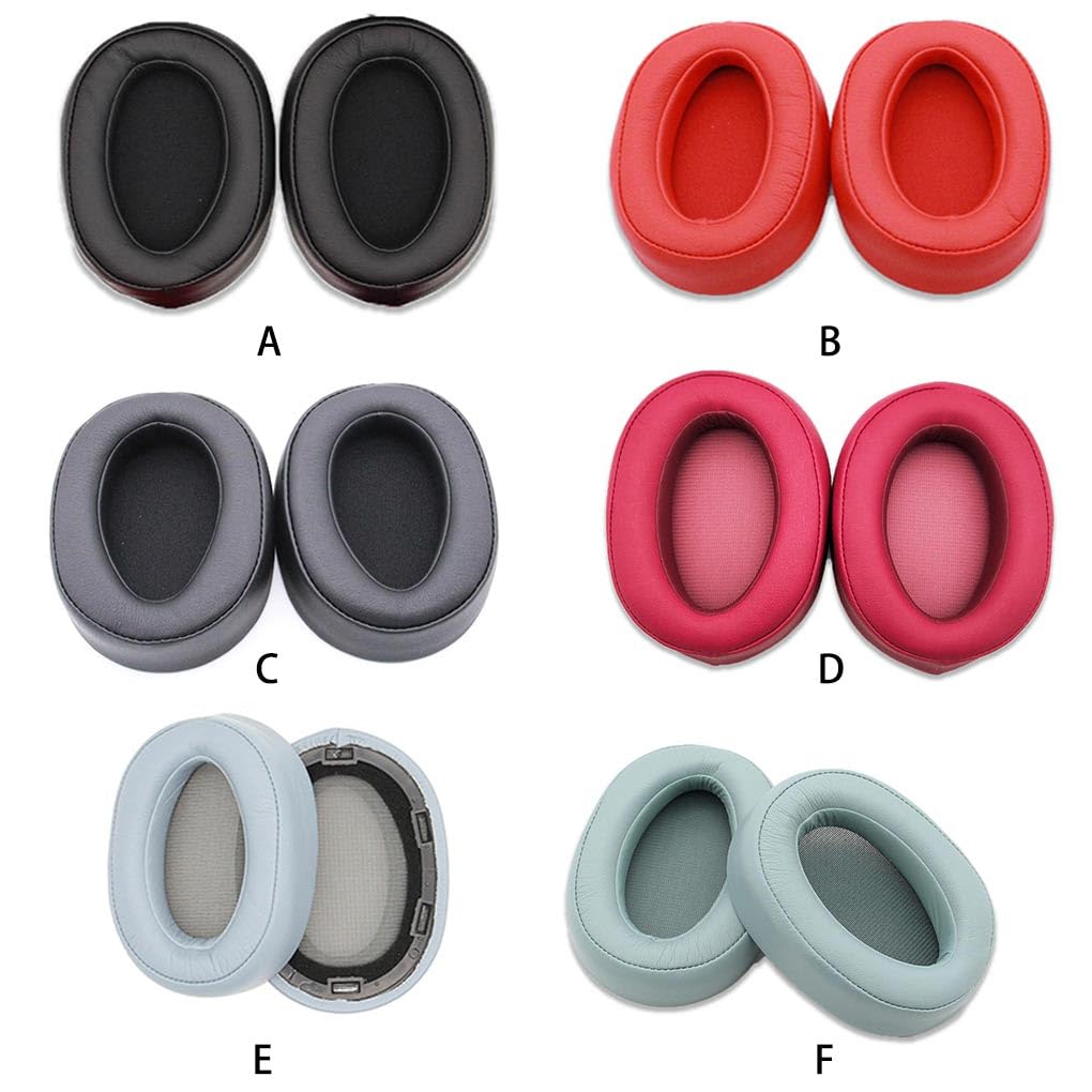 Lot de 10 coussinets en cuir pour écouteurs intra-auriculaires de rechange pour casque MDR-100ABN Rouge