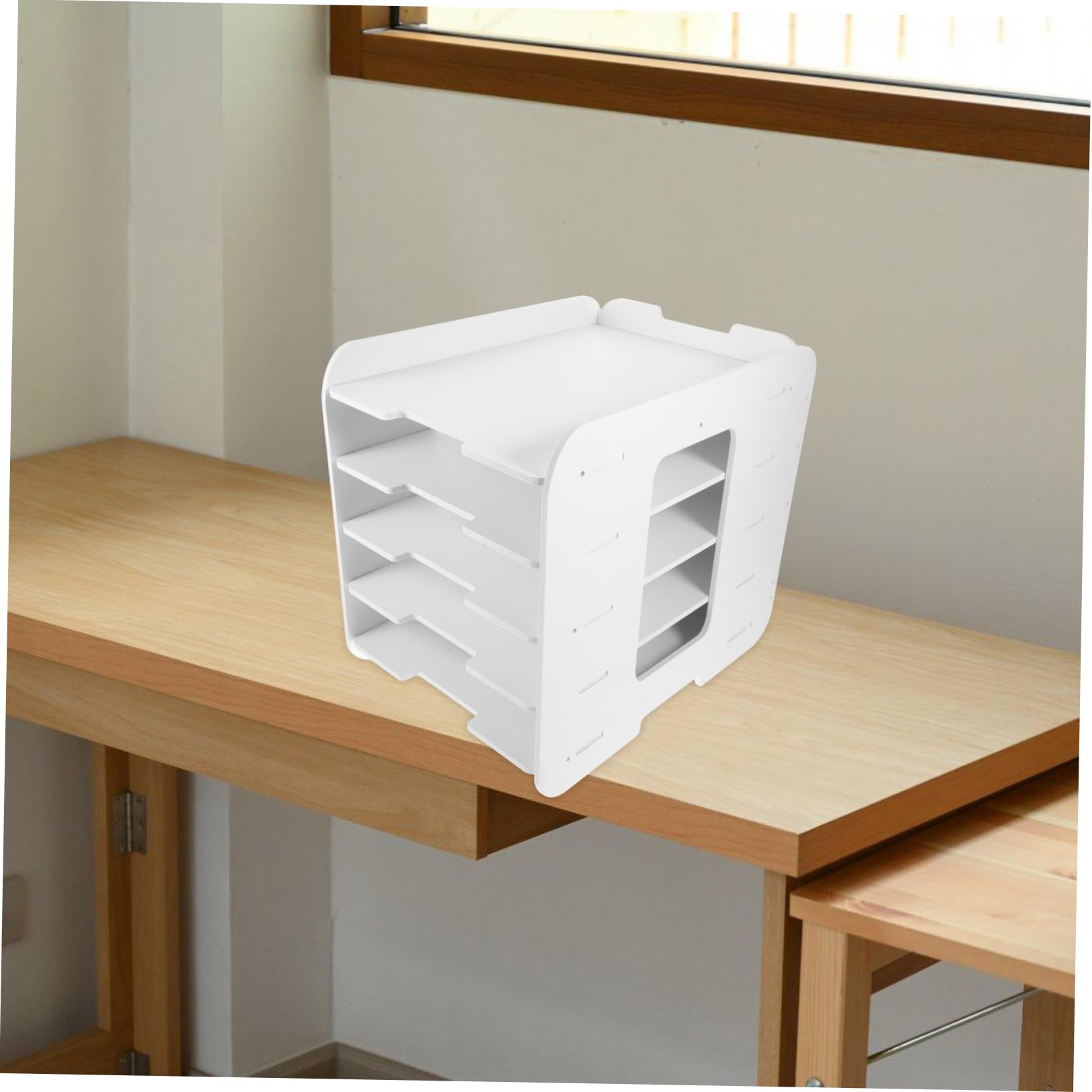 ARTIBETTER Stapelbarer Datei Organizer 5-lagig aus Kunststoff A4 Dokumentenablage Wetterbeständig Ablageregal für Büro und Schreibtisch