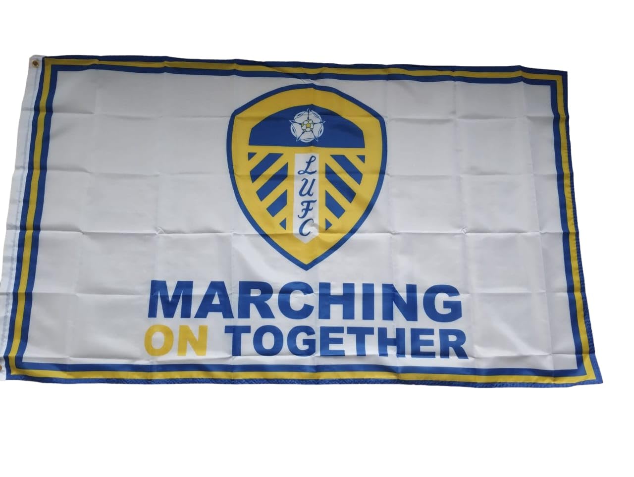 Leeds United F.c. Blue Leeds United Colours Flag 5 X 3 Marching On Together