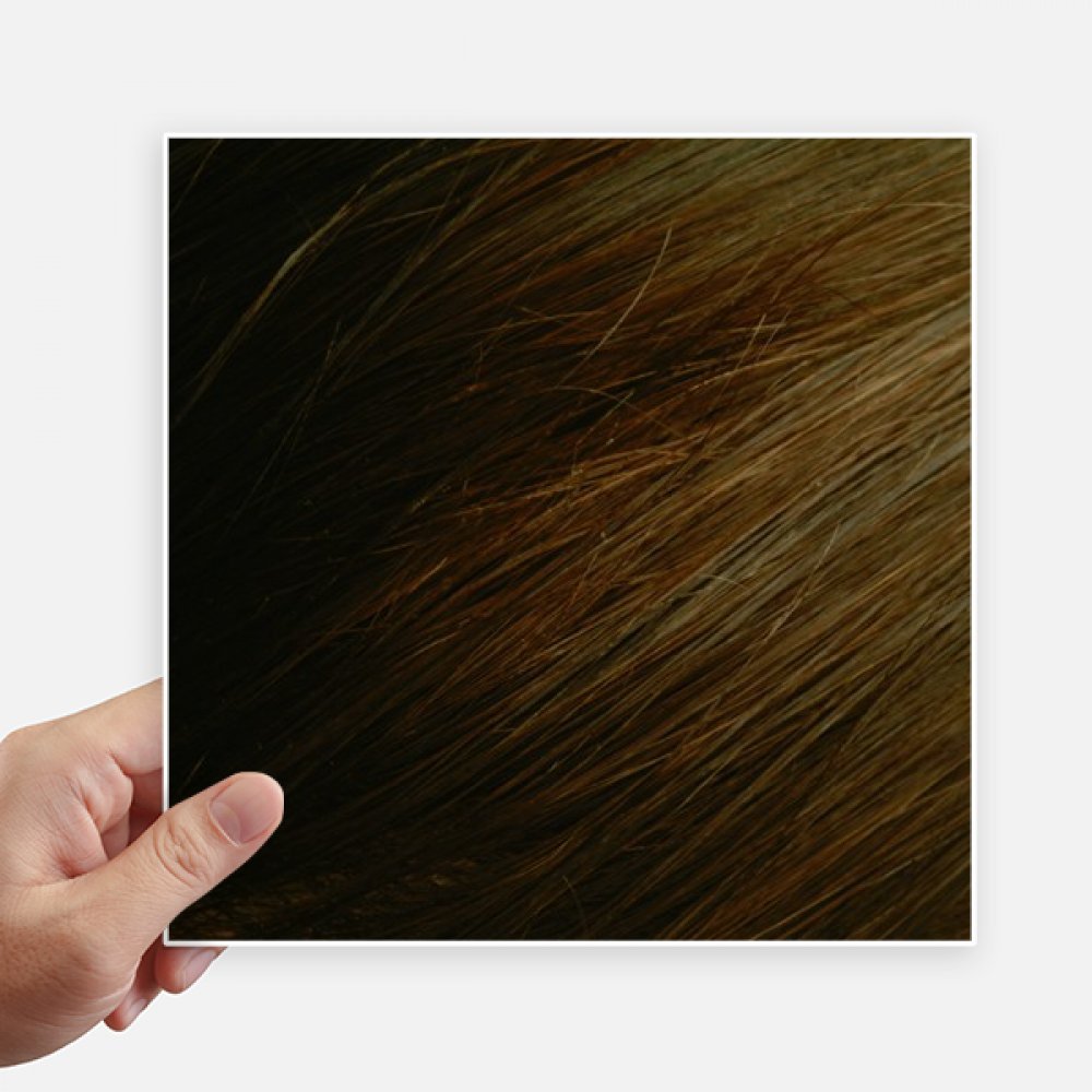 Sticker cheveux raides brun foncé pour personnaliser un ordinateur portable au bureau