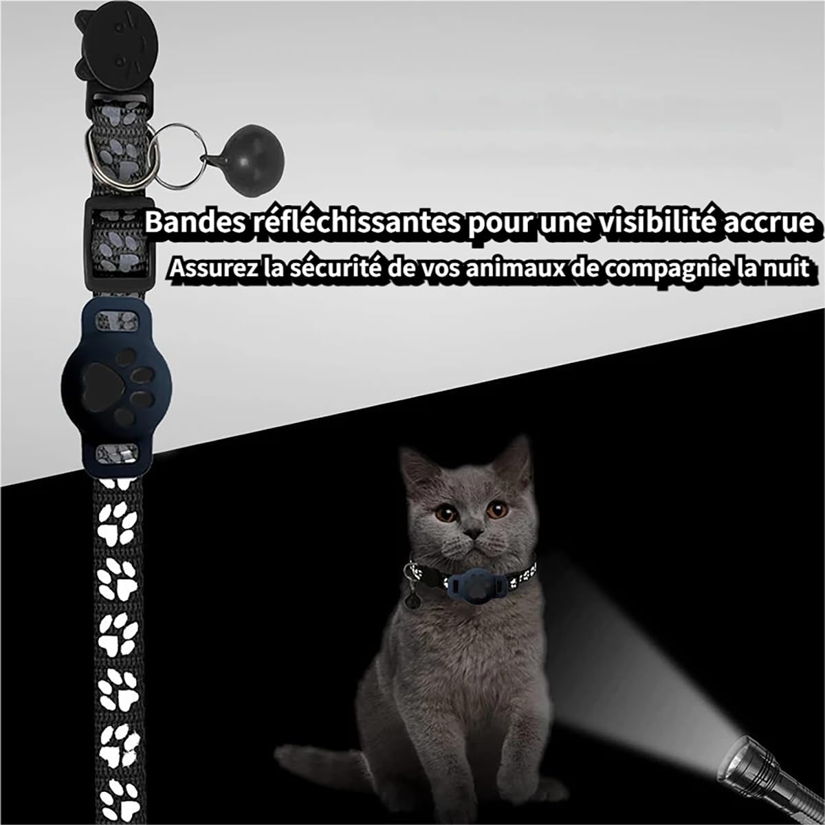 2026 Nouveau Collier GPS Chat, Traceur GPS Chat Tracker, sans Carte SIM, sans Abonnement Mensuel, Localisation Temps Réel, Imperméable et Durable (Noir)