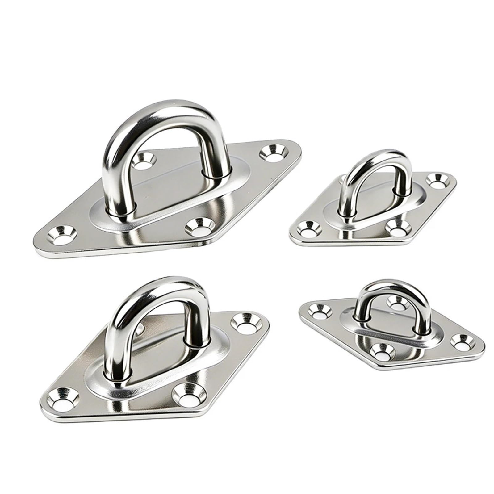 Luvafey M8 Eye Plate 6Pcs Stainless Steel Diamond Pad Eye Plate Heavy Duty Shaped Ceiling Hook Hardware And Loop Wall Mounted M5 M6 For Wall Ceiling Boat Hardware Hanging(M8)