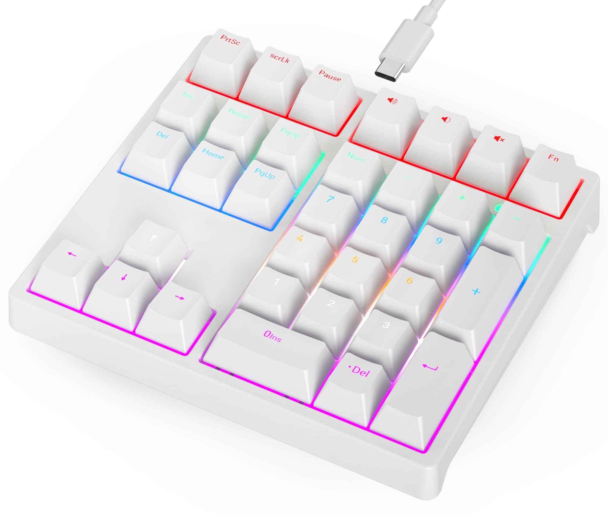 Gurjot Tastiera numerica meccanica, tastierino numerico a 34 tasti cablato USB, tastiera meccanica retroilluminata RGB anti-ghosting per laptop desktop, inserimento dati contabili Excel