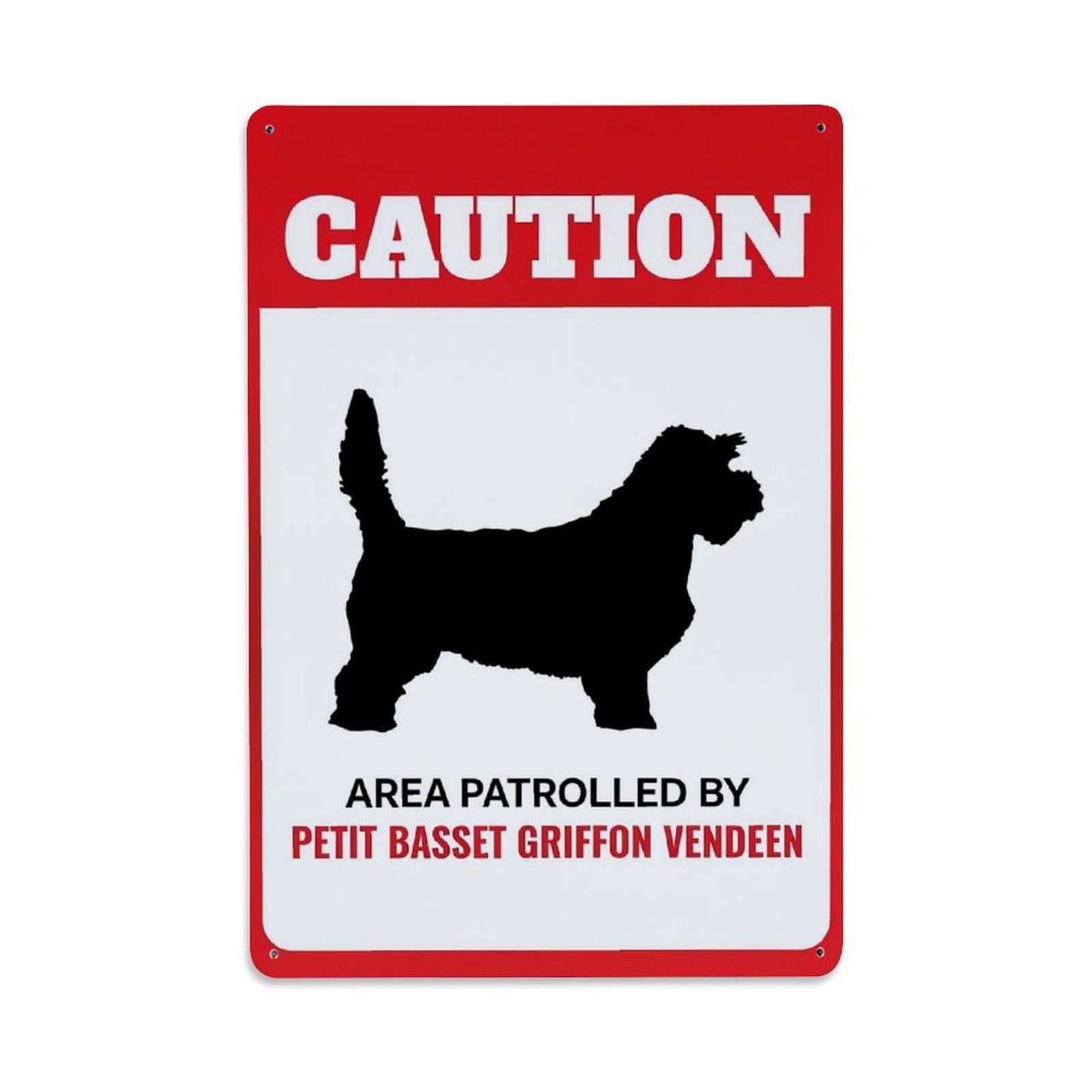 Jdfenggu Vintage Caution Dog Silhouette Warning Sign Retro Metal Tin Sign, Metal Poster For Bar, Home, Man Cave, Kitchen, Laundry Room Art Decor 8X12 Inch