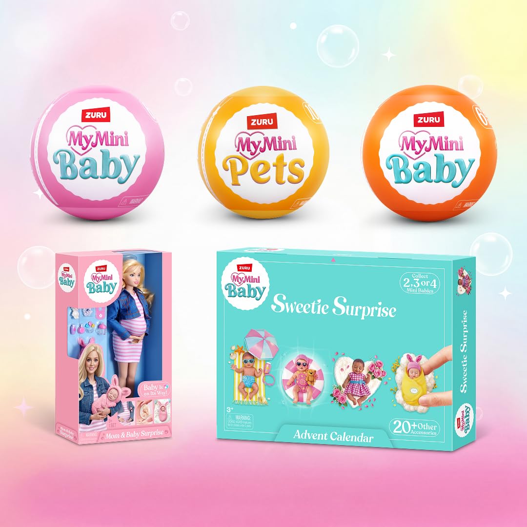 My Mini Birthday Series 1 (2 PACK) di ZURU – Capsula misteriosa da collezionare, bambola con tema di compleanno, accessori e set da gioco, Scoprite le sorprese per ragazze e collezionisti.