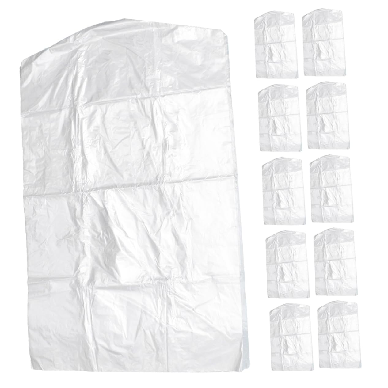 Luxshiny 100pcs Transparent Garment Bags Clothes Cover for Wardrobe Storage Protective Suit Protector Convenient Hanging Garment Bag for Travel and Organization