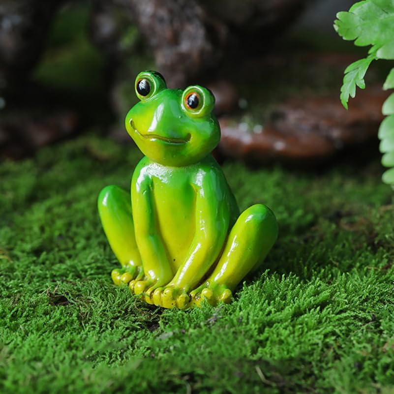 Milisten 4Pcs Simulated Frog Ornaments 1.81 Inch Miniature Resin Frog Figurines for Garden Patio Lawn Micro Landscape Decoration Outdoor Animal Statues - Image 9