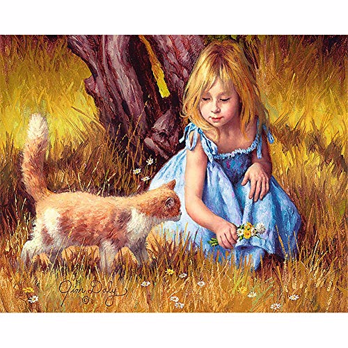 Diamond Painting Fille et Chat Idéal pour Décorer un Salon - 2