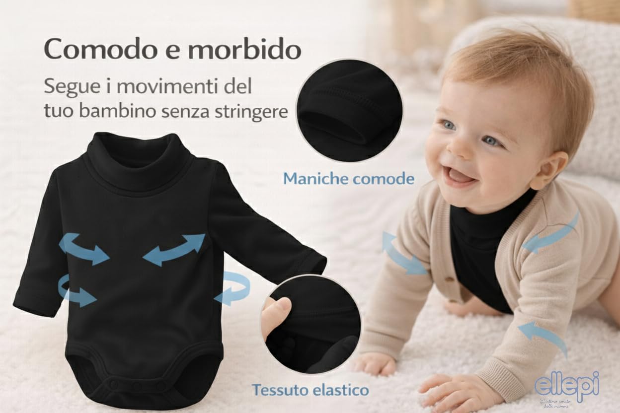 Ellepi Body Lupetto Neonato e Bambino – Caldo Cotone per l’Inverno
