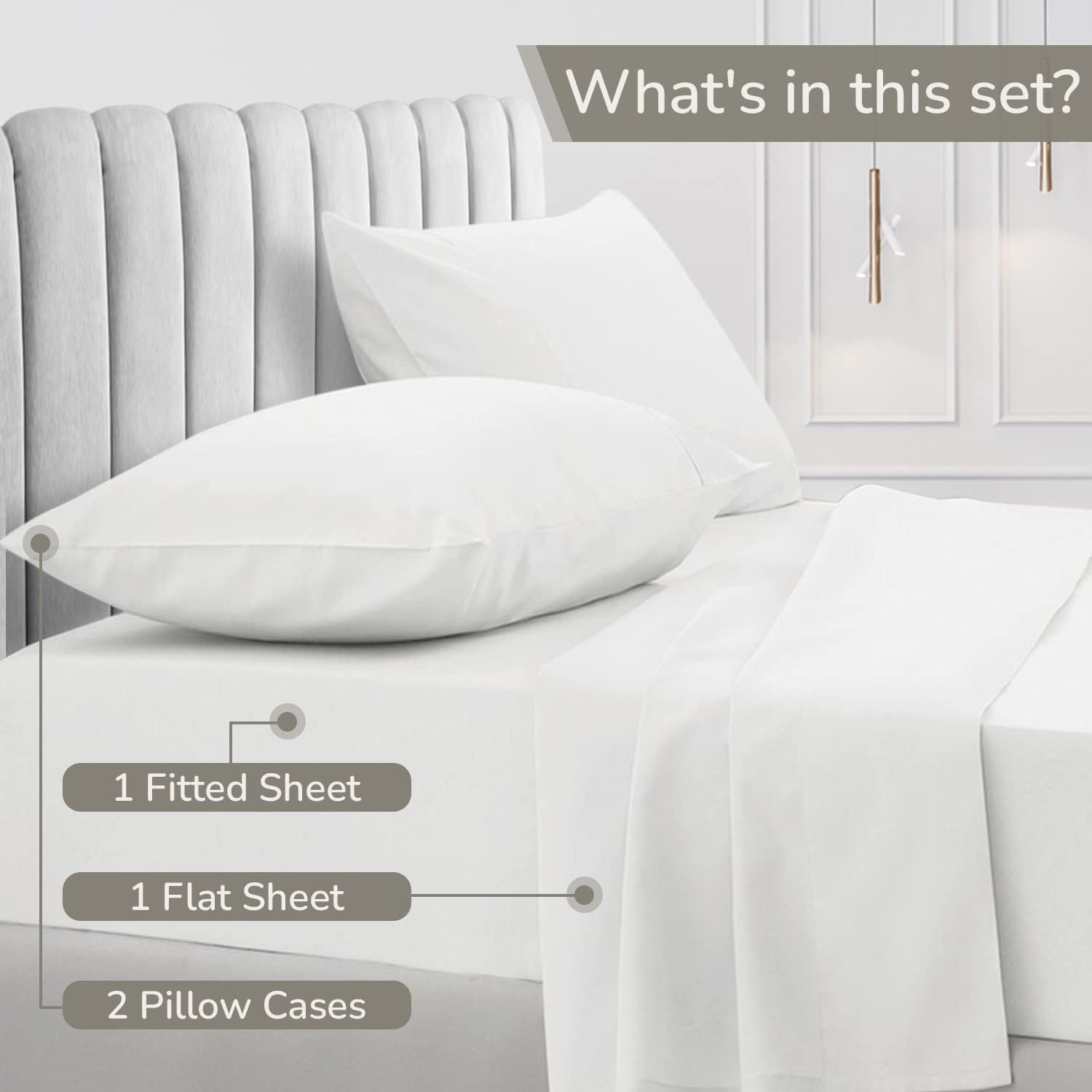 EGYLIN 800 Thread Count Double 4 Piece Bed Sheet Set Ultra-Soft 100% Egyptian Cotton Breathable Fitted Sheet - Image 3