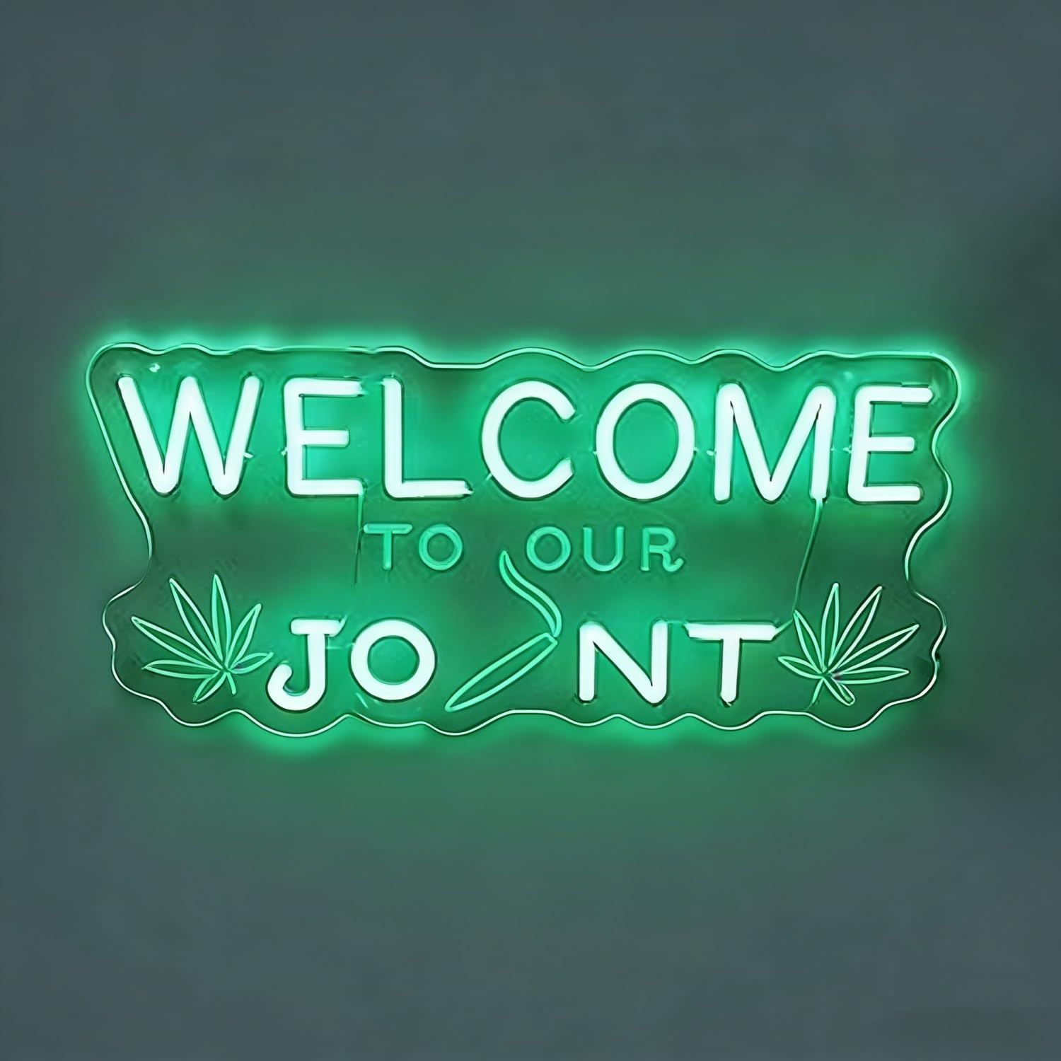 Green Leaf Neon Sign, Dimmable LED Light for Wall Decor, USB Powered Neon Lamp for Bar Man Cave Dispensary Store Hotel Party Decorations Unique Birthday Gift for Lover