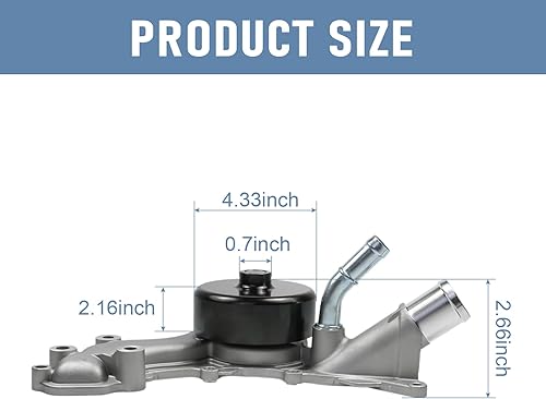 Miniatura 4 de AW6169 Bomba de agua con junta compatible con Chrysler 200 300 Town Country para Dodge Avenger Challenger Charger Durango Journey Grand Caravan Ram
