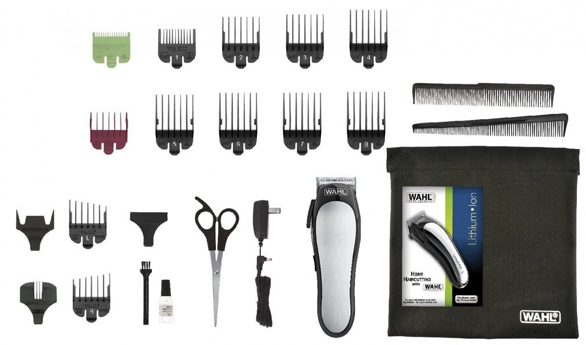 WAHL Haarschneider für Männer, Lithium-Ionen-Clipper, Kopf-Rasierer, Herren-Haarschneider, Profi-Qualität, kabellos, Schnell-Ladung, Clipper-Kit, Premium-Clipper in Schwarz