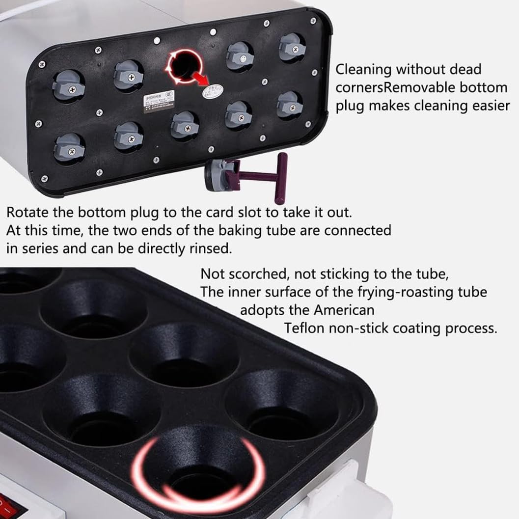 Máquina De Salchicha De Huevo Comercial, Fabricante Eléctrico De Doble Huevo, Máquina De Rollo De Huevo De Desayuno Con 10 Tubos Que Funcionan, Recubrimiento Sin Palo+ 7 Minutos En Cocina Vertical