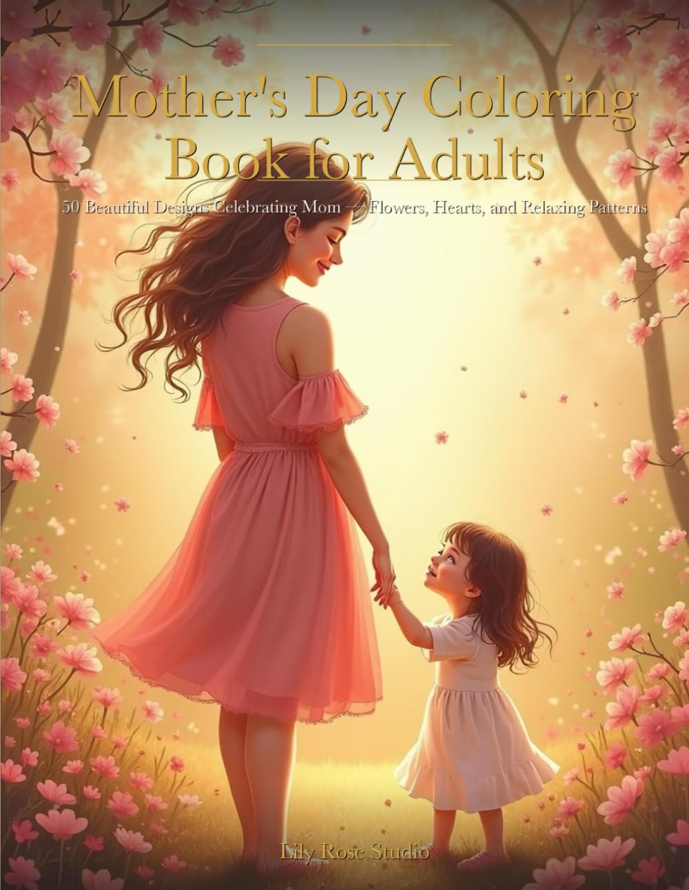 Mother's Day Coloring Book for Adults: 50 Beautiful Designs Celebrating Mom — Flowers, Hearts, and Relaxing Patterns