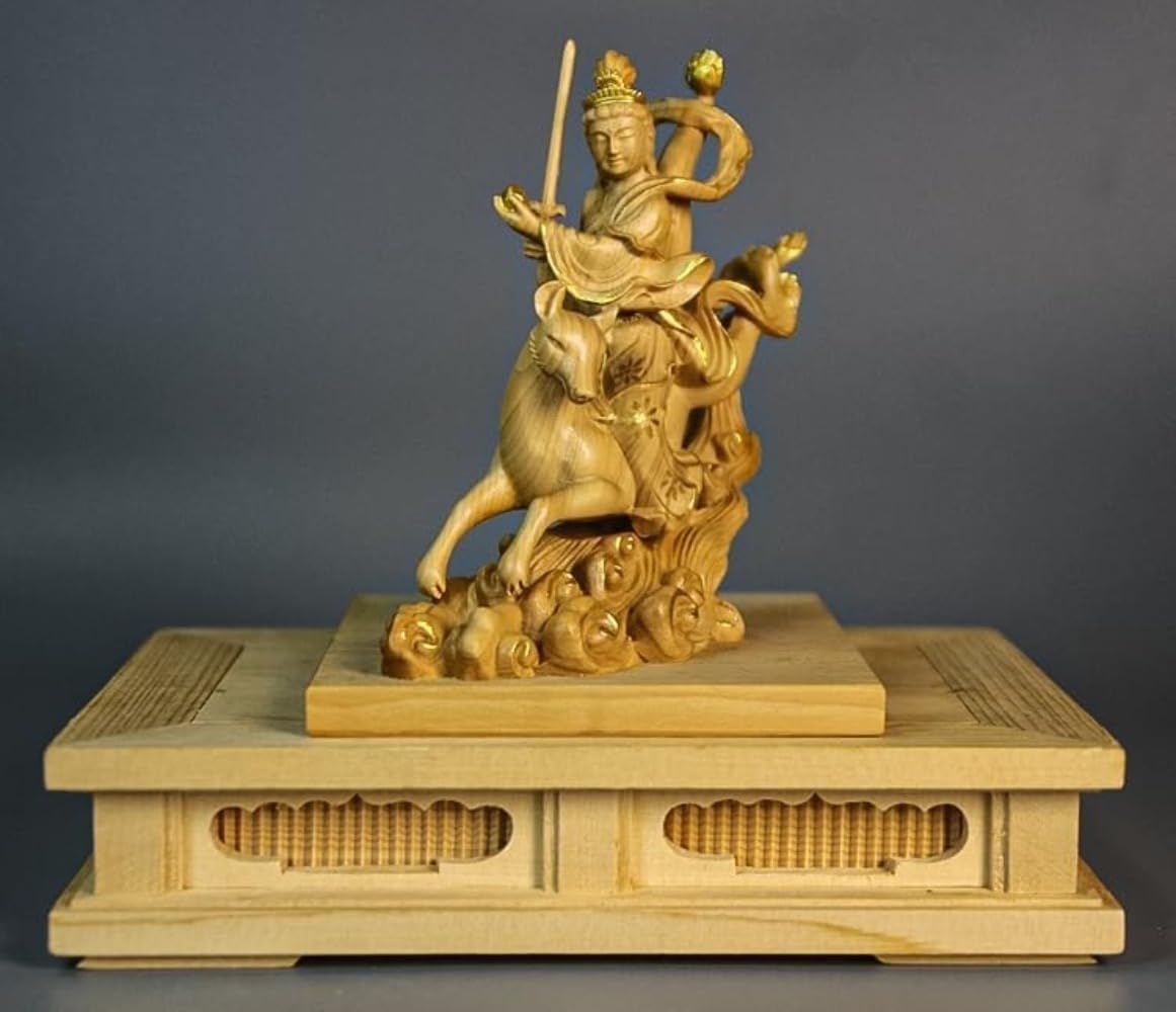 祠　稲荷神　石仏　神像　仏像 楽天市場】仏像 稲荷大明神 騎狐像 総高23cm 桧木彩色 お稲荷