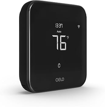 Cielo Smart Thermostat Eco for Central HVAC | Energy Star Certified | Supports Conventional Systems up to 2H/2C & Heat Pumps 4H/2C | Free C-Wire Adapter | NOT for Mini Split Systems | Black