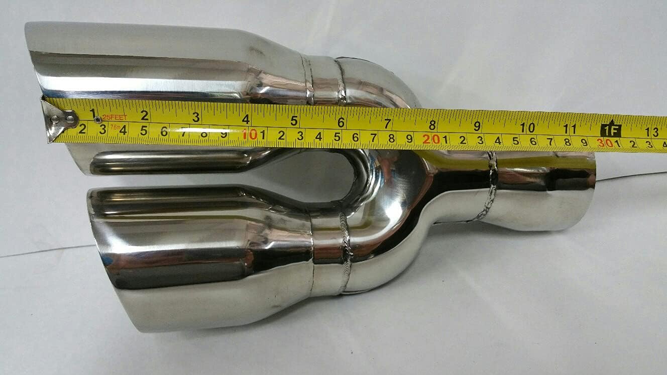 Exhaust 2 Pack Universal Dual Exhaust Tips 3 Inch ID Inlet x 3 Inch OD Outlet x 13 Inch Long | Stainless Steel | Northeastern Exhaust | Automotive Replacement Part