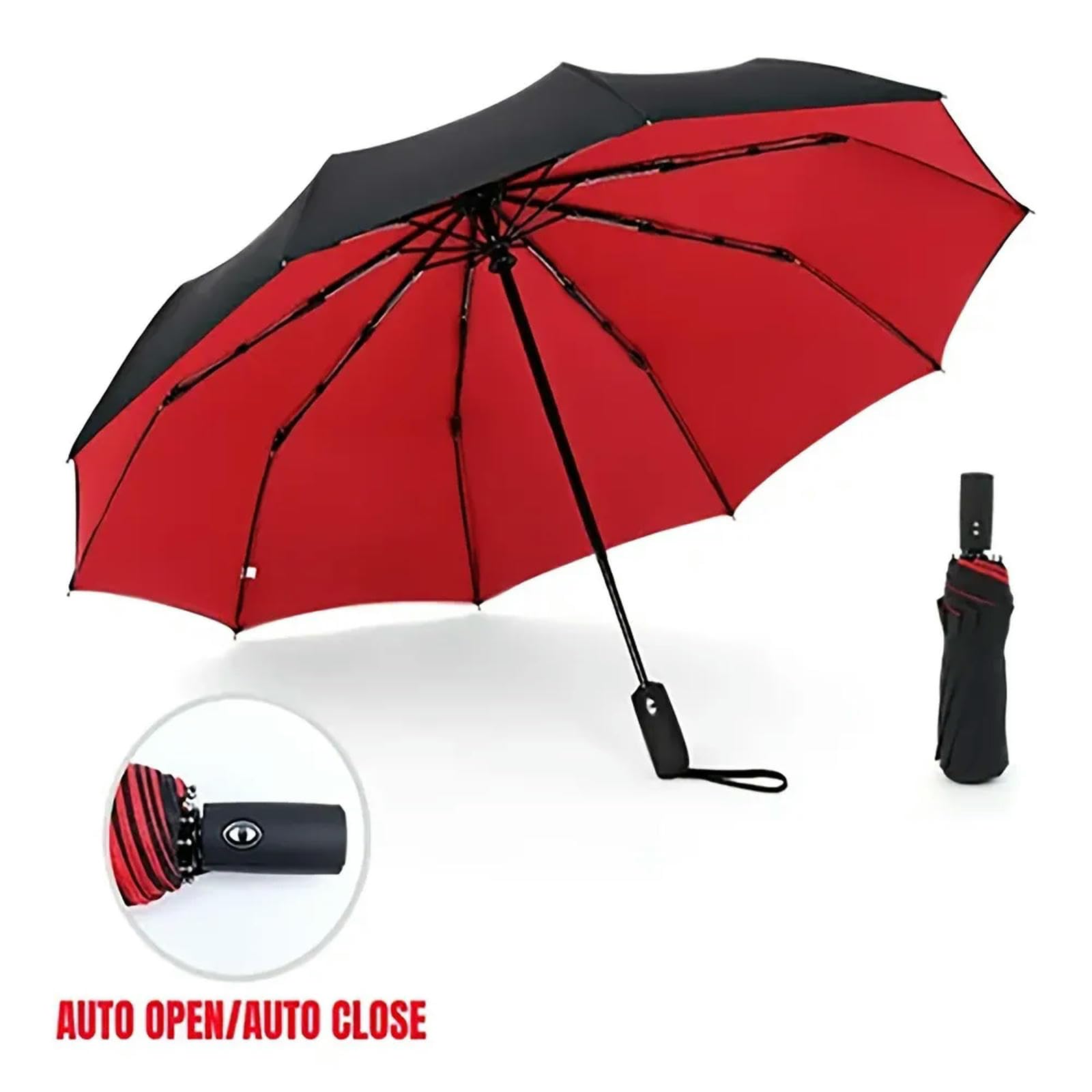 MdybF Ombrello Ombrello Automatico A Doppia Fodera Di Viaggio Antivento Ombrello Resistente Al Vento Resistente All'Albero In Acciaio Pieghevole Ombrelli Portatili Per Pioggia