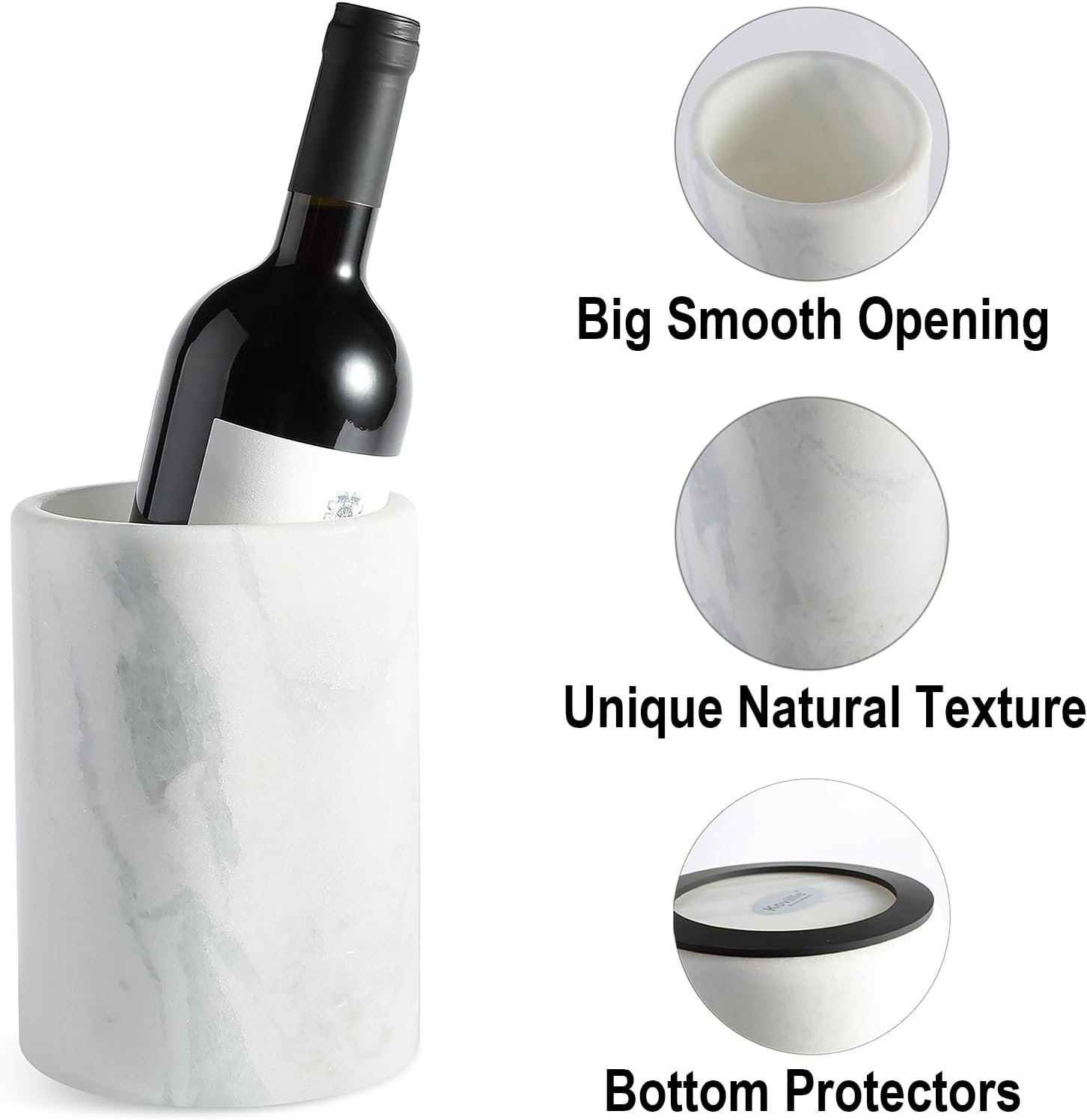 BCS Marble Wine Bottle Chiller - Versatile Wine Chillers for Bottles - Applicable to Kitchen Utensil Holder/Makeup Brush Holder/Pen Holder for desk That Also Serves as Lamp Shade - Image 3