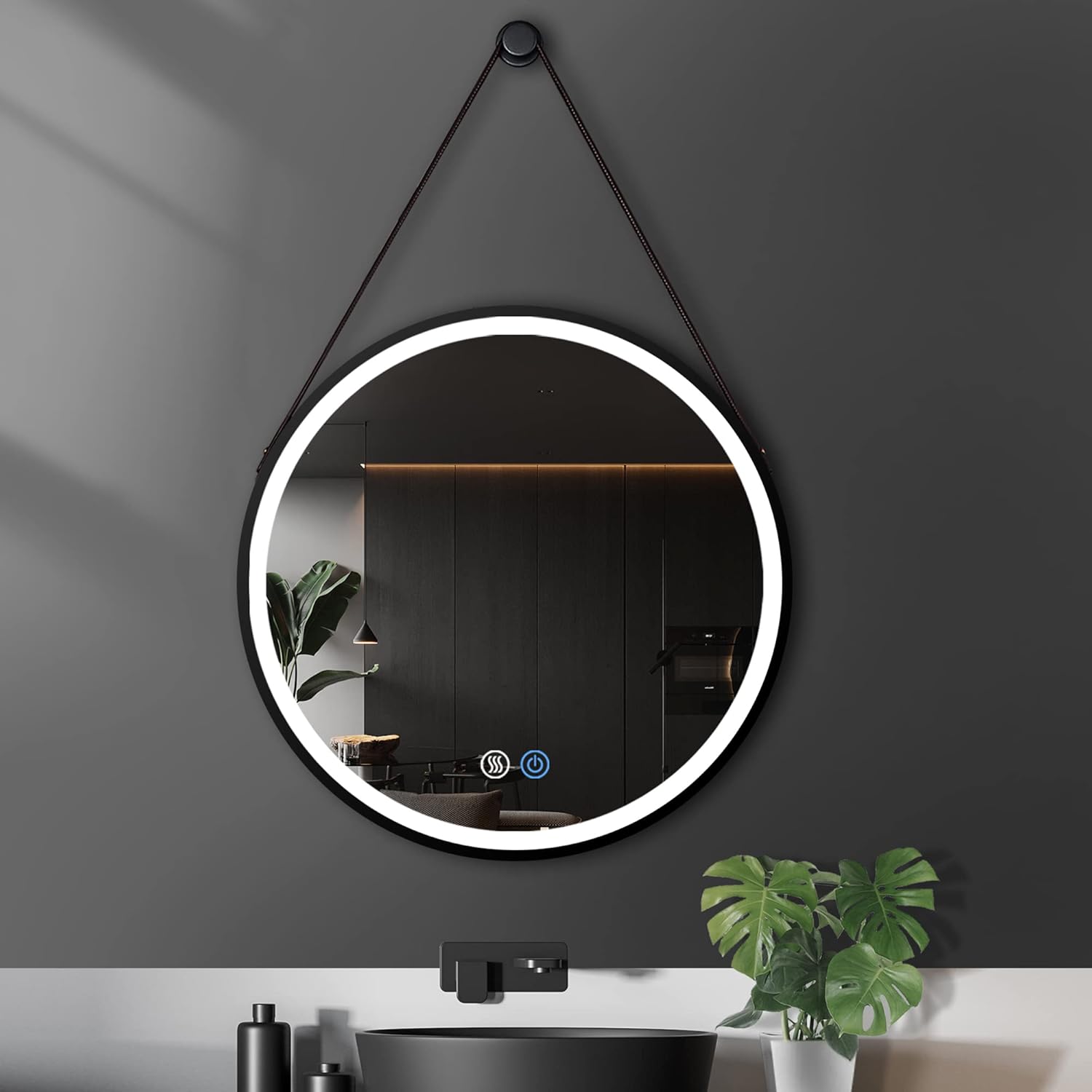 Smart 24 Round LED Bathroom Mirror with Lights Kuwait Ubuy